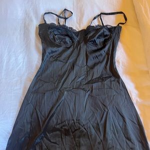 Black silk slip dress (will iron before shipping)!